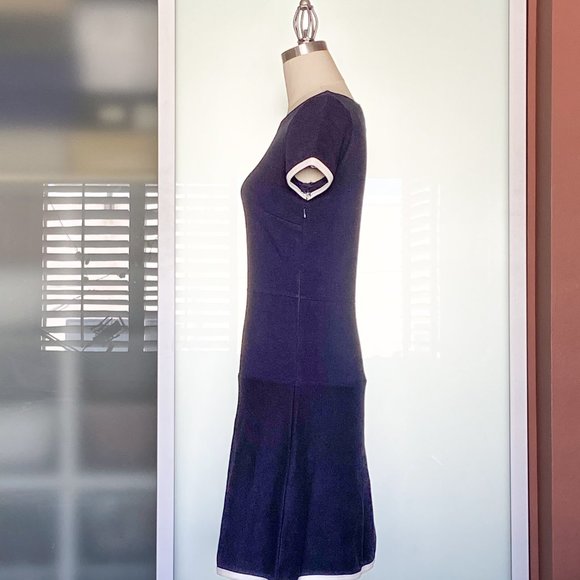 NWT Navy J. Crew drop waist dress with white trim size 2 - Picture 4 of 11